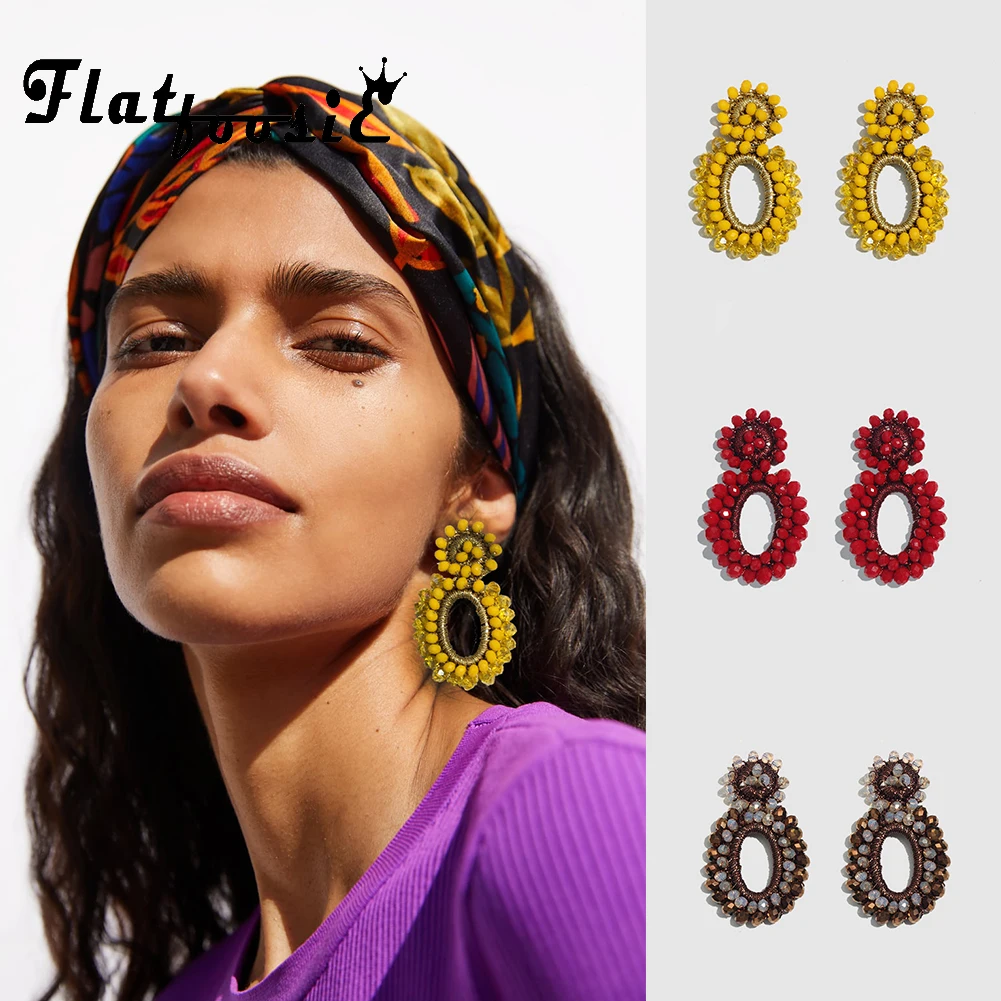 Flatfoosie 2019 New Za Bohemian Handmade Crystal Beaded Earrings for Women Wedding Bridal Jewelry Luxury Oval Drop Earring Party
Flatfoosie 2019 New Za Bohemian Handmade Crystal Beaded Earrings for Women Wedding Bridal Jewelry Luxury Oval Drop Earring Party