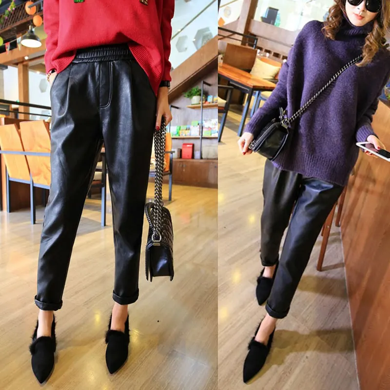 2019 Direct Selling Zipper Fly Solid Casual Harem Pants New Pu Haren Winter Leather Loose Thin Nine Feet High Waist Pant
2019 Direct Selling Zipper Fly Solid Casual Harem Pants New Pu Haren Winter Leather Loose Thin Nine Feet High Waist Pant