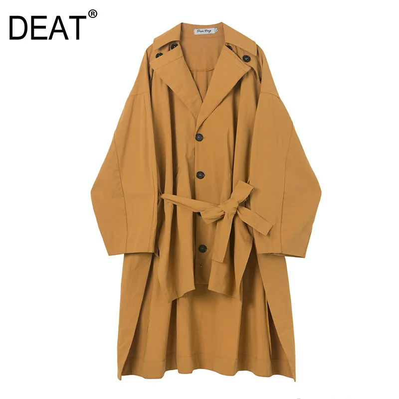 DEAT 2019 New Spring Fashion Women Clothing Casual Turn-down Collar Windbreaker Loose Coat Female Vestido ZA42401
DEAT 2019 New Spring Fashion Women Clothing Casual Turn-down Collar Windbreaker Loose Coat Female Vestido ZA42401