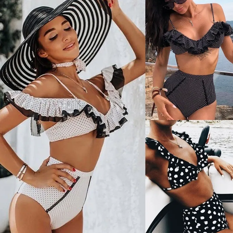 High Waist Bikini 2019 Sexy Ruffle Swimwear Women Separate Swimsuit Push Up Bikini Set Polka Dot Bathing Suit Swim Beach Wear 
High Waist Bikini 2019 Sexy Ruffle Swimwear Women Separate Swimsuit Push Up Bikini Set Polka Dot Bathing Suit Swim Beach Wear