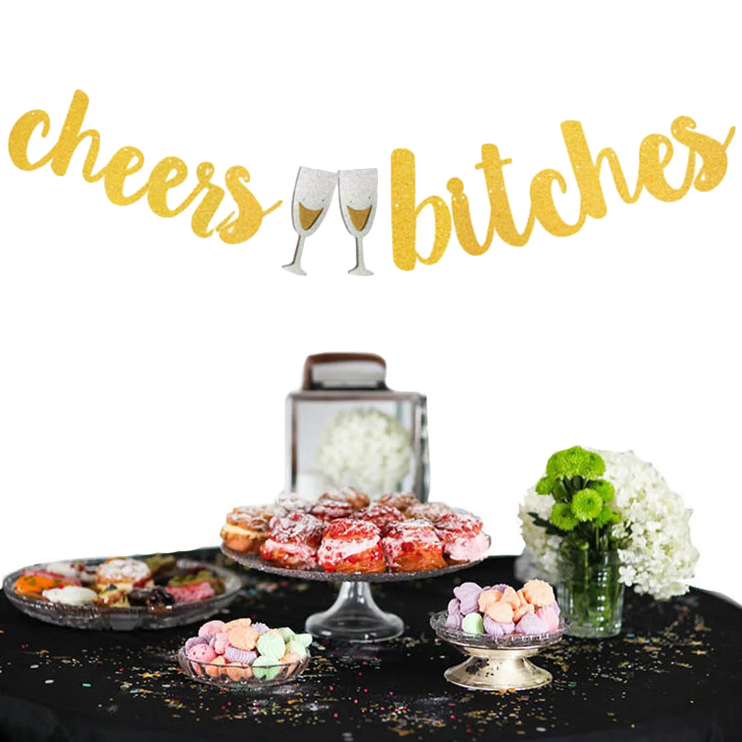 Behogar Gold Glitter Cheers Bitches Letter Banners for Bachelorette Wedding Bridal Showers Party Decorations Mimosa Bar Supplies
Behogar Gold Glitter Cheers Bitches Letter Banners for Bachelorette Wedding Bridal Showers Party Decorations Mimosa Bar Supplies