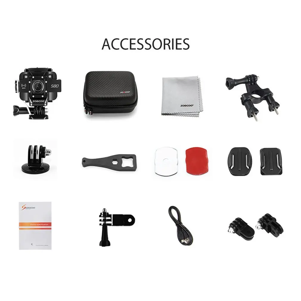 SOOCOO S80 Ultra HD 1080P Wireless Action Camera 20M Waterproof 1.5 Inch TFT Display WIFI Sport Helmet Camera
SOOCOO S80 Ultra HD 1080P Wireless Action Camera 20M Waterproof 1.5 Inch TFT Display WIFI Sport Helmet Camera