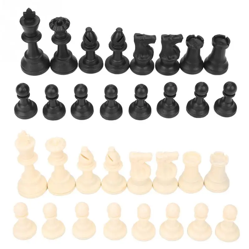 32Pcs/Set International Chess Pieces Plastic Complete Chessmen Black White 2019 Word Party Game Toys | Игрушки и хобби