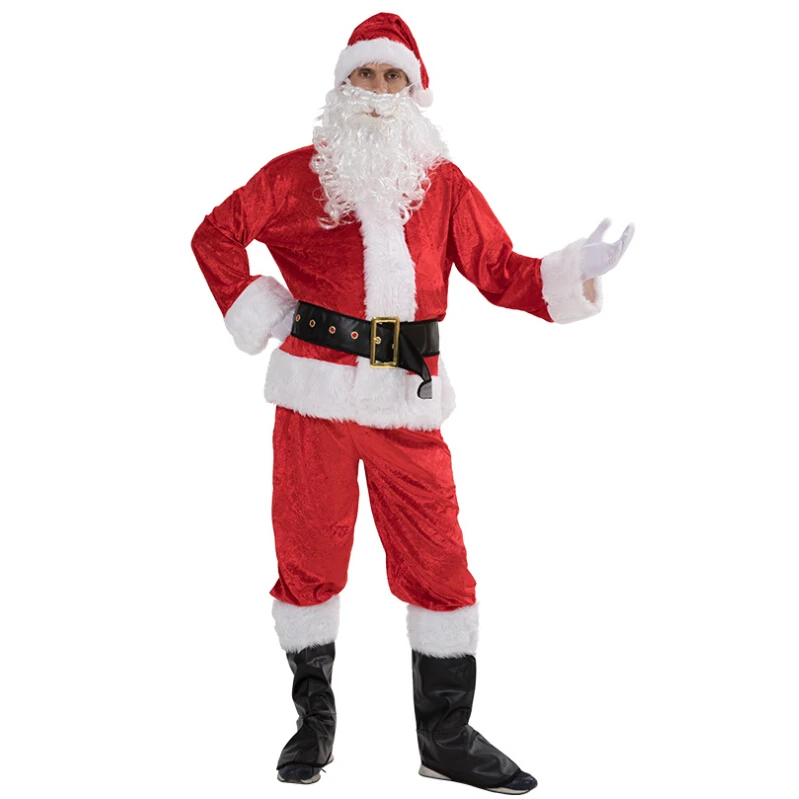 Adult Santa Claus Costume Suit Plush Father Fancy Clothes Xmas Cosplay Props Men Coat Pants Beard Belt Hat Christmas Set
Adult Santa Claus Costume Suit Plush Father Fancy Clothes Xmas Cosplay Props Men Coat Pants Beard Belt Hat Christmas Set