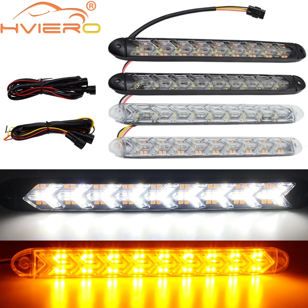 2Pcs Auto LED DRL Running Light Car Styling Dynamic Streamer Flow White Yellow Turn Signal Warning Steering Fog Day Lamp
2Pcs Auto LED DRL Running Light Car Styling Dynamic Streamer Flow White Yellow Turn Signal Warning Steering Fog Day Lamp