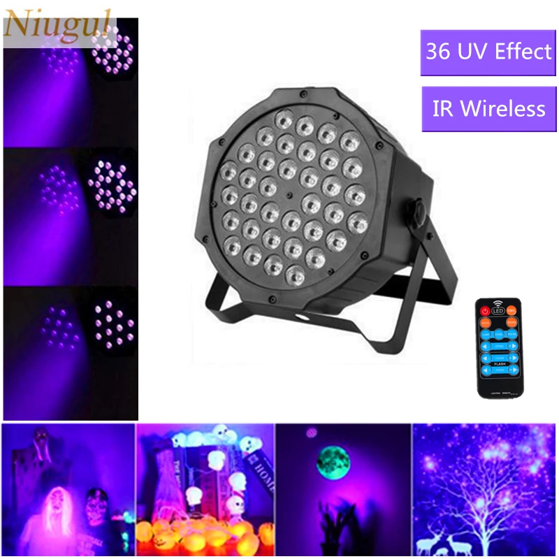 Remote Auto Sound Active DMX512 Master-slave 36X3W UV LED Stage Light Ultraviolet Black Light Par Light Spotlight Lamp For Disco
Remote Auto Sound Active DMX512 Master-slave 36X3W UV LED Stage Light Ultraviolet Black Light Par Light Spotlight Lamp For Disco