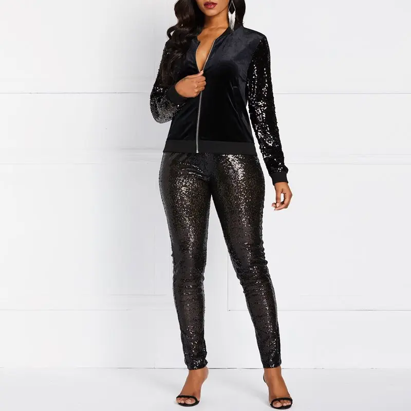 Women 2 Pieces Sets Casual Sexy Club Streetwear OL Ladies Plus Size Black Coats Pencil Pants Solid Sequins Female Fashion Suits
Women 2 Pieces Sets Casual Sexy Club Streetwear OL Ladies Plus Size Black Coats Pencil Pants Solid Sequins Female Fashion Suits