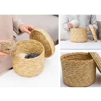 Wheat Straw Woven Storage Basket Storage Basket Innovative Basket Rustic Natural Brown Finish Storage Supplies
Wheat Straw Woven Storage Basket Storage Basket Innovative Basket Rustic Natural Brown Finish Storage Supplies