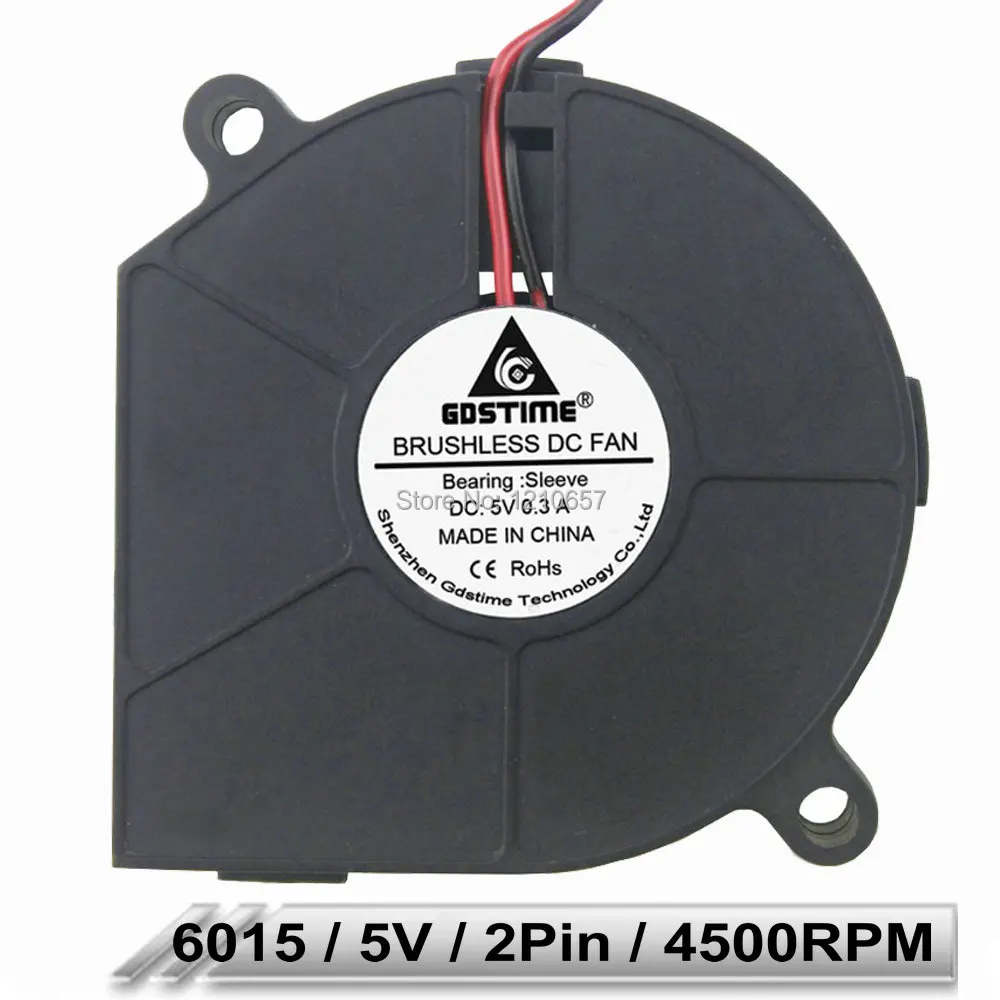 Gdstime 60 мм x 15 мм 6015 DC 5V 2Pin маленький бесщеточный турбоохлаждающий вентилятор
Gdstime 60 мм x 15 мм 6015 DC 5V 2Pin маленький бесщеточный турбоохлаждающий вентилятор