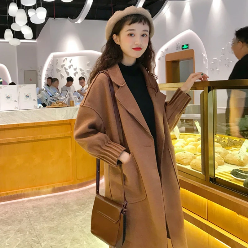 2019 Woolen Coat Women's Winter Long-sleeved Beige long Coat Female Spring Autumn High-quality Warmth Slim Hair Long Coat P840
2019 Woolen Coat Women's Winter Long-sleeved Beige long Coat Female Spring Autumn High-quality Warmth Slim Hair Long Coat P840