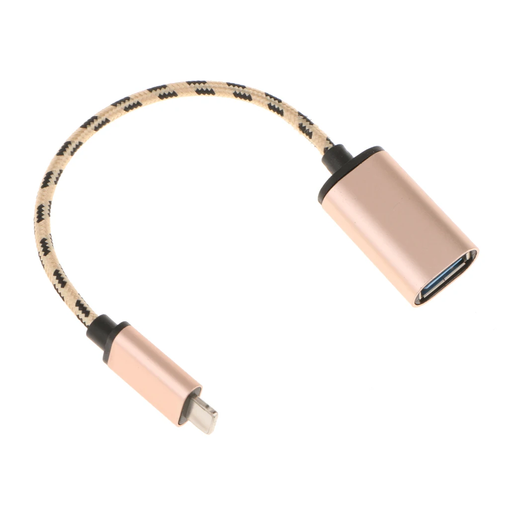 Dovewill OTG Adapter Cable Male to USB Female Adapter for iPhone 6S 7S 8/iPad Gold
Dovewill OTG Adapter Cable Male to USB Female Adapter for iPhone 6S 7S 8/iPad Gold