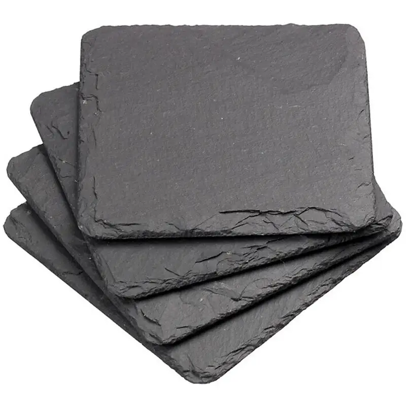 4pcs 10*10CM Natural Slate Drink Coasters Glass Mug Cup Mats Pats Table Placemats (Black)
4pcs 10*10CM Natural Slate Drink Coasters Glass Mug Cup Mats Pats Table Placemats (Black)