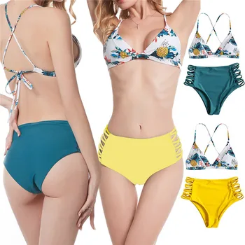 Womens Summer Floral Beach Bikini Set Ladies Sexy Pineapple Print Holiday Swimwear Swimsuit Padded Bandage High Waist Bathing
Womens Summer Floral Beach Bikini Set Ladies Sexy Pineapple Print Holiday Swimwear Swimsuit Padded Bandage High Waist Bathing