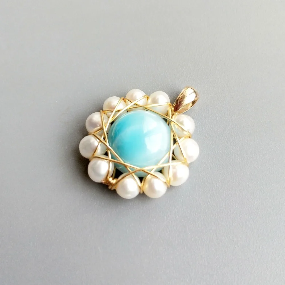 Lii Ji Unique Natural Larimar Freshwater Pearl Vintage Style Pendant 925Sterling Silver Handmade Delicate Jewelry for Women Gift
Lii Ji Unique Natural Larimar Freshwater Pearl Vintage Style Pendant 925Sterling Silver Handmade Delicate Jewelry for Women Gift