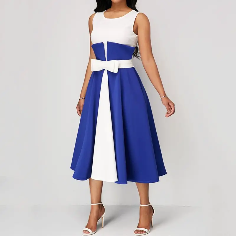 Women Elegant Plus Size Dress Summer Sexy Black Vintage Simple Patchwork Stylish Blue Big Sizes Casual Office Midi Dresses 5XL
Women Elegant Plus Size Dress Summer Sexy Black Vintage Simple Patchwork Stylish Blue Big Sizes Casual Office Midi Dresses 5XL