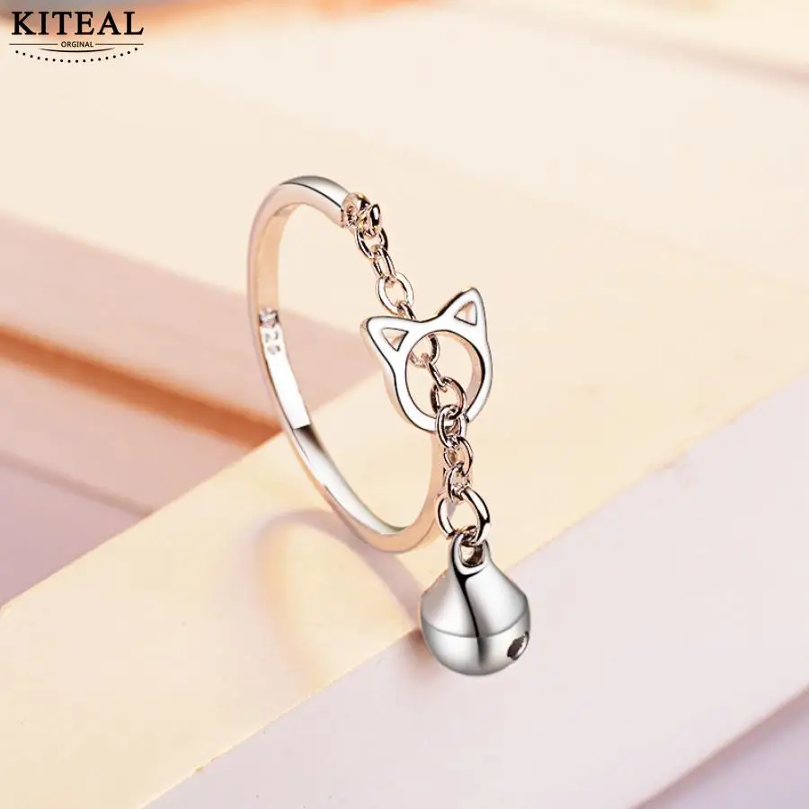 KITEAL floating charms 925 jewelry silver adjustable fing Ring for women cute cat ear bell ring simple zircon anel charms
KITEAL floating charms 925 jewelry silver adjustable fing Ring for women cute cat ear bell ring simple zircon anel charms