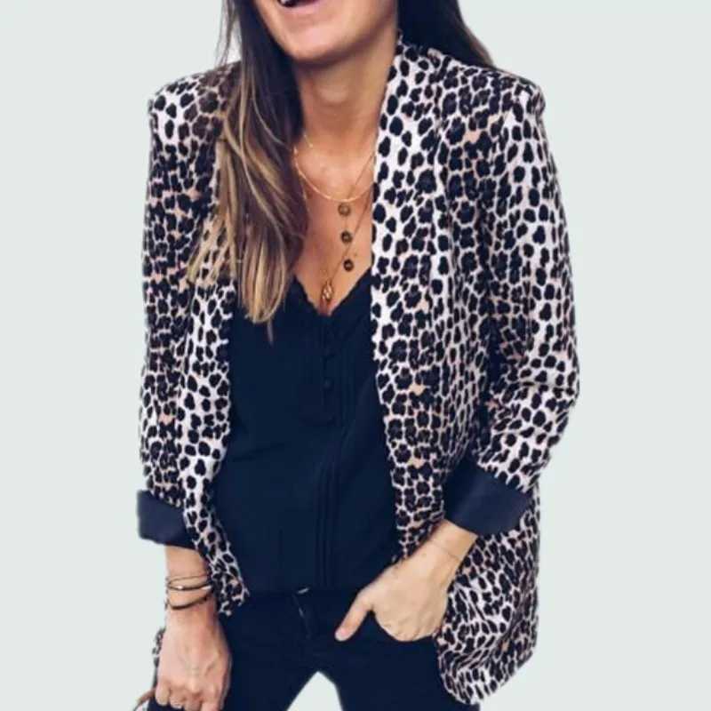 Фото 2018 модный блейзер с леопардовым принтом Осенний винтажный - купить