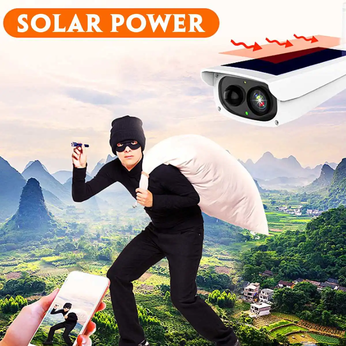 Solar IP Wifi Camera 2MP Wireless Security Surveillance Waterproof Outdoor Camera IR Night Vision Solar Power HD Camera 1080P
Solar IP Wifi Camera 2MP Wireless Security Surveillance Waterproof Outdoor Camera IR Night Vision Solar Power HD Camera 1080P