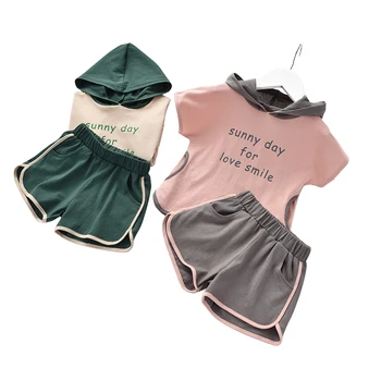 children casual 2pcs set age for 2 - 8 yrs kids summer clothes Hoodie+short-pants simple boys girls pink green school outfits
children casual 2pcs set age for 2 - 8 yrs kids summer clothes Hoodie+short-pants simple boys girls pink green school outfits