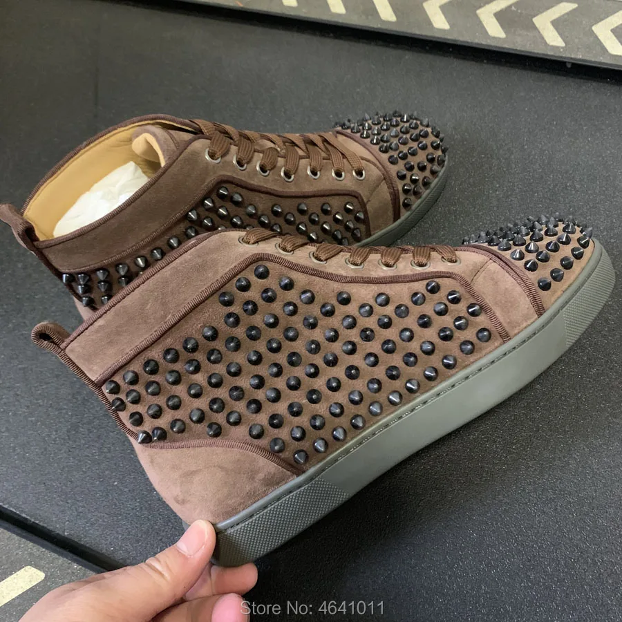 High Top Sneakers Leisure cl andgz Lace Up Full Brown leather Whole Spikes Red bottoms For Men Shoes Flat Loafers Footwear
High Top Sneakers Leisure cl andgz Lace Up Full Brown leather Whole Spikes Red bottoms For Men Shoes Flat Loafers Footwear