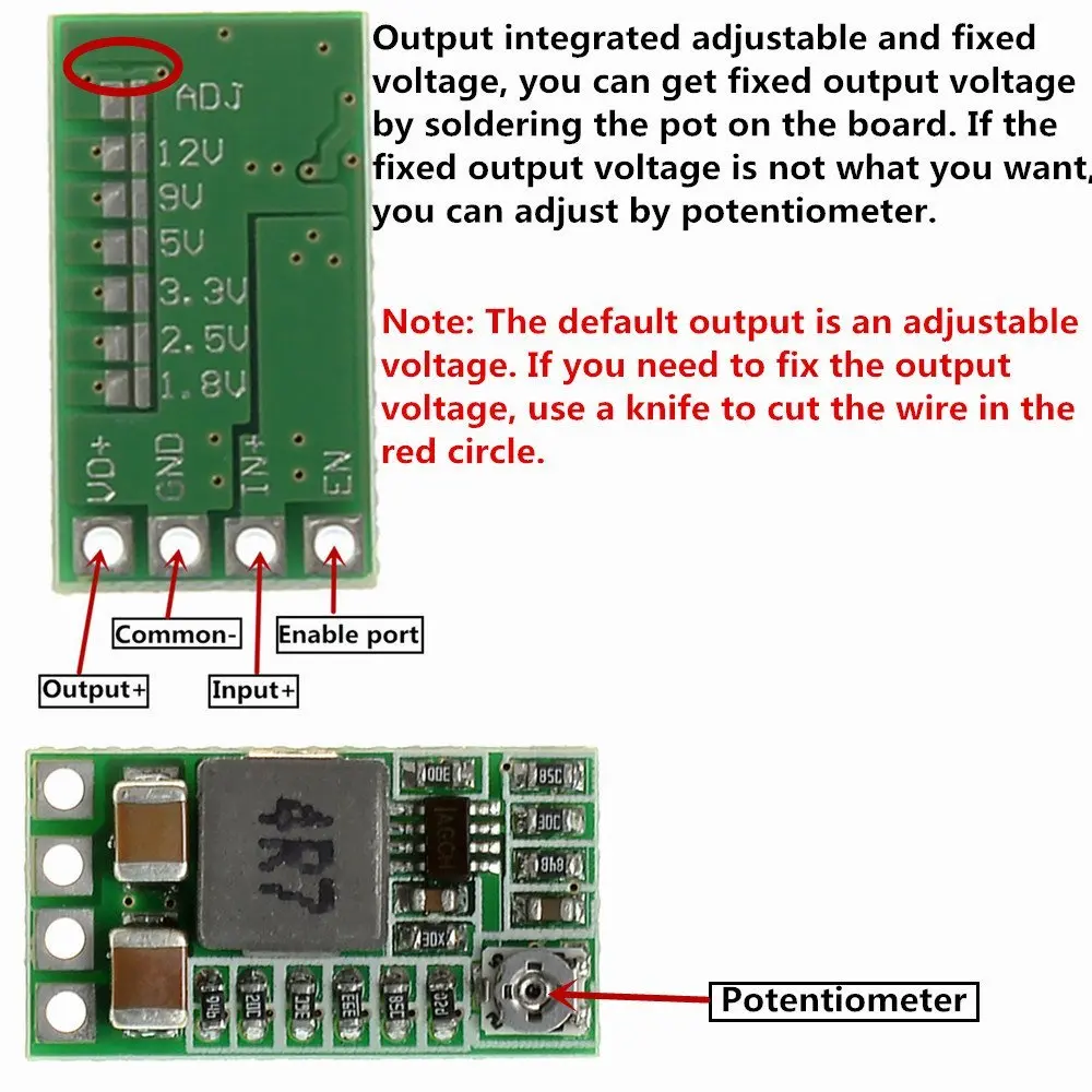 Ultra-Small Mini DC-DC Step Down Power Supply Module 3A Buck Converter Adjustable 1.8V 2.5V 3.3V 5V 9V 12V for Arduino diy kit
Ultra-Small Mini DC-DC Step Down Power Supply Module 3A Buck Converter Adjustable 1.8V 2.5V 3.3V 5V 9V 12V for Arduino diy kit