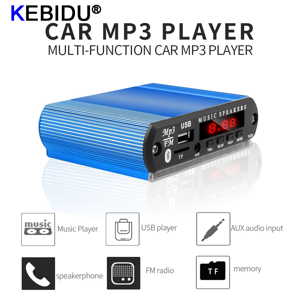 KEBIDU Wireless Bluetooth MP3 WMA Decoder Board Music Player Car Radio Support USB SD FM Audio Module DIY Case Car Accessories
KEBIDU Wireless Bluetooth MP3 WMA Decoder Board Music Player Car Radio Support USB SD FM Audio Module DIY Case Car Accessories