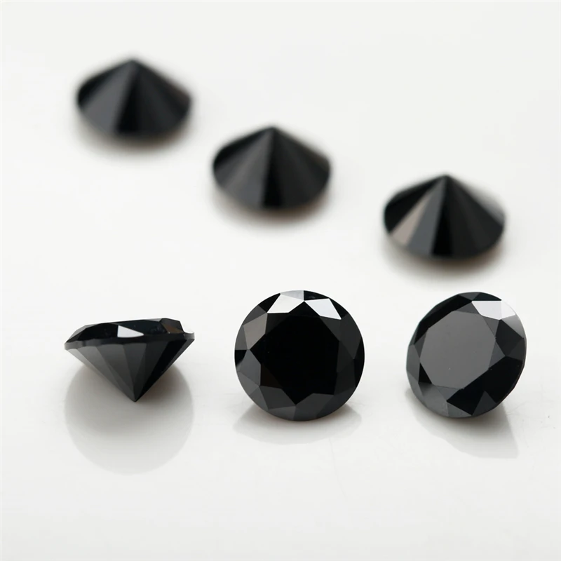 

100pcs/lot 0.8mm~3.5mm Round Shape Loose CZ Stone Black Color AAAAA Cubic zirconia Synthetic Gems For Jewelry DIY Stone
