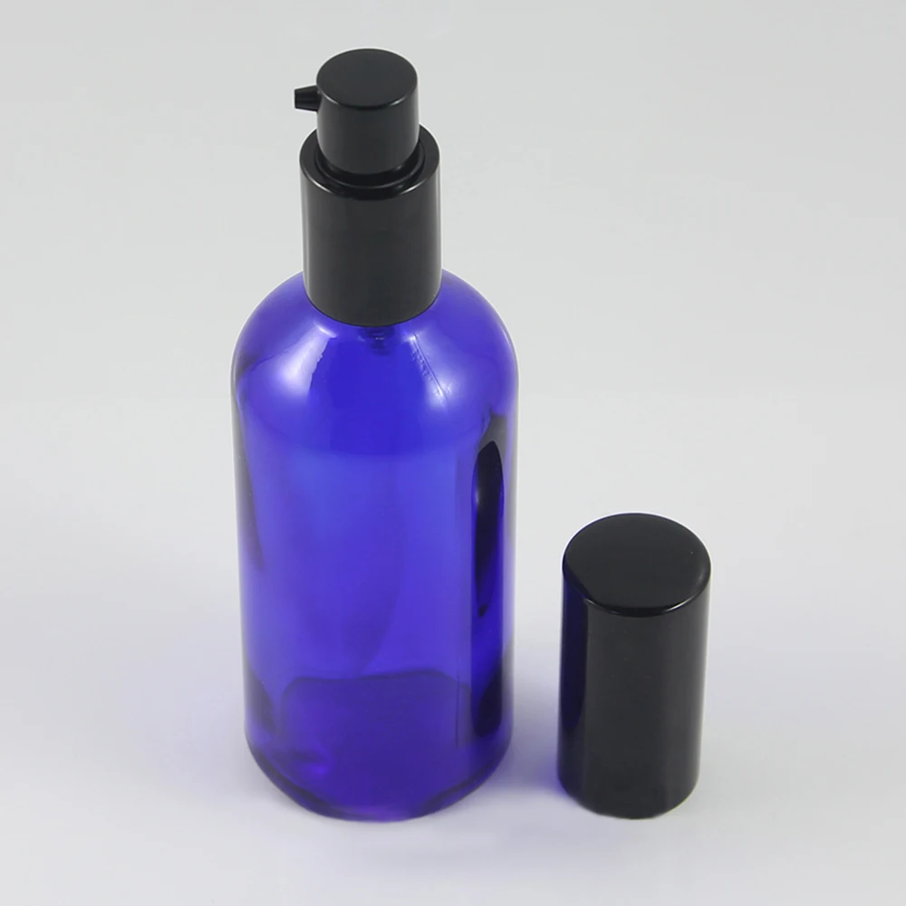 Luxury 100ml liquid soap dispenser pump bottle 1.7oz blue glass, serum bottle packaging 100ml refillable bottle
Luxury 100ml liquid soap dispenser pump bottle 1.7oz blue glass, serum bottle packaging 100ml refillable bottle