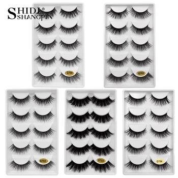 

SHIDI SHANGPIN 5 pairs Eyelashes Fluffy Natural Lashes Reusable 3D Mink False Eyelashes Full Professional Makeup Maquiagem Cilio
