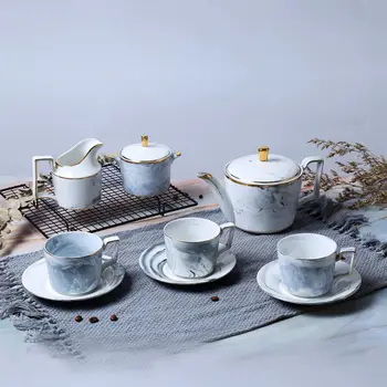 Originality Marble Grain Ceramics Teapot Northern Europe English-style Cup And Disc Bone China Coffee Service Gift Box Suit
Originality Marble Grain Ceramics Teapot Northern Europe English-style Cup And Disc Bone China Coffee Service Gift Box Suit