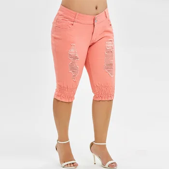 ROSEGAL Plus Size Distressed Knee Length Jeans Zipper Fly Solid Straight Pant Mid Waist Skinny Jeans Women Summer Bottom 2019
ROSEGAL Plus Size Distressed Knee Length Jeans Zipper Fly Solid Straight Pant Mid Waist Skinny Jeans Women Summer Bottom 2019