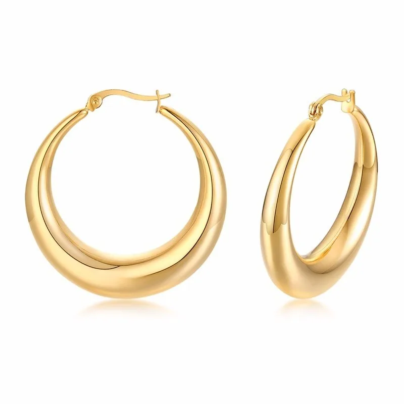 Women Earrings with Golden Crescent Big Hoop Stainless Steel Earings for Woman Stylish Jewelry
Women Earrings with Golden Crescent Big Hoop Stainless Steel Earings for Woman Stylish Jewelry