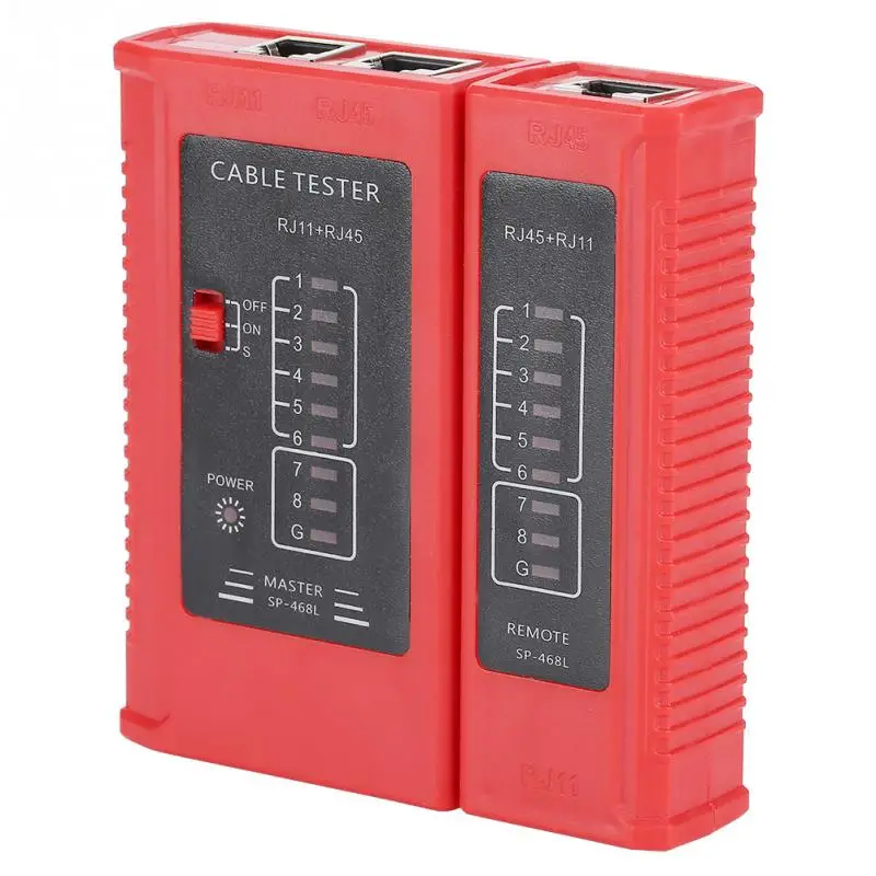 WZ-468 RJ45 and RJ11 Network Cable Tester Ethernet LAN Network Test Tool Wire Lead Testing Network Measuring Tools Wholesale
WZ-468 RJ45 and RJ11 Network Cable Tester Ethernet LAN Network Test Tool Wire Lead Testing Network Measuring Tools Wholesale