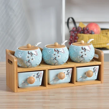 Ceramic Spice Box Set Spice Jar Combination Seasoning Bottle Six Piece Seasoning Box Pepper Salt Tank Kitchen Supplies
Ceramic Spice Box Set Spice Jar Combination Seasoning Bottle Six Piece Seasoning Box Pepper Salt Tank Kitchen Supplies