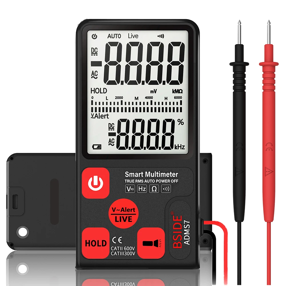 BSIDE ADMS7 Professional Smart True RMS Digital Multimeter Measuring Voltage Meter Resistance Tester with LCD Display
BSIDE ADMS7 Professional Smart True RMS Digital Multimeter Measuring Voltage Meter Resistance Tester with LCD Display