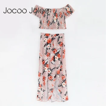 Jocoo Jolee Floral Sprint 2PCS Women Suits Off Shoulder Short Tops with Front Split Ruffles Long Dress Summer Dress Women 2018
Jocoo Jolee Floral Sprint 2PCS Women Suits Off Shoulder Short Tops with Front Split Ruffles Long Dress Summer Dress Women 2018