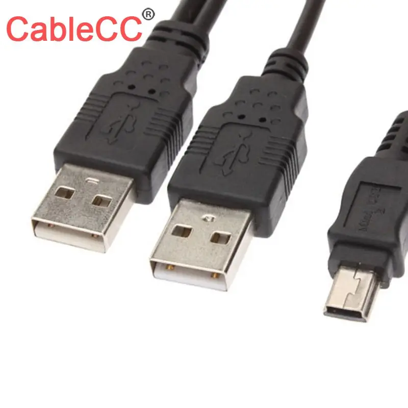 CY Cable USB 2.0 Two A Type Male to Mini 5 Pin Male Y Cable for For 2.5" Mobile Hard Disk Drive HDD 80cm
CY Cable USB 2.0 Two A Type Male to Mini 5 Pin Male Y Cable for For 2.5" Mobile Hard Disk Drive HDD 80cm