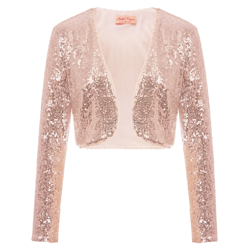 Spring Fall Womens Shining Sequined Long Sleeve Cropped Length Open Front Bolero Shrug for party wedding club jackact coat
Spring Fall Womens Shining Sequined Long Sleeve Cropped Length Open Front Bolero Shrug for party wedding club jackact coat