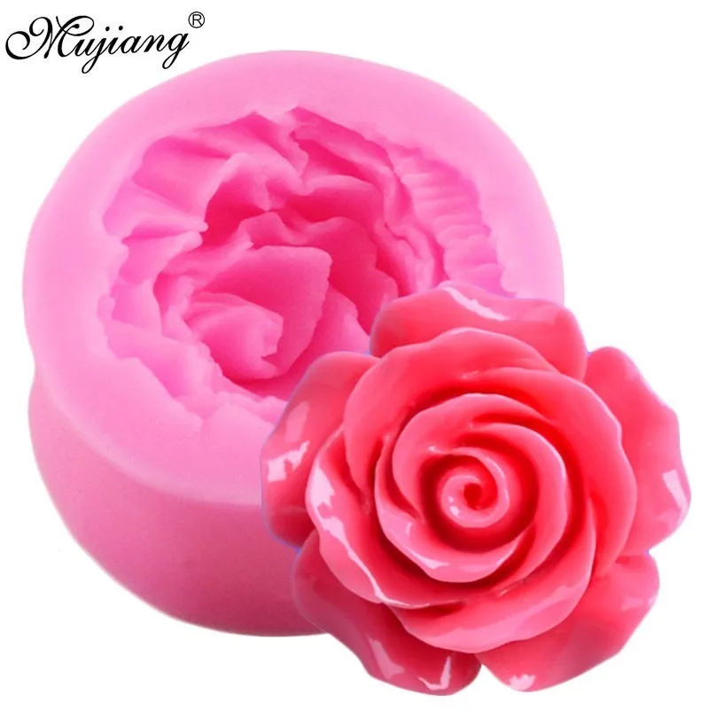 

3D Rose Flower Silicone Mold Polymer Clay Soap Candy Chocolate Cookie Baking Mould Cupcake Topper Fondant Cake Decorating Tools