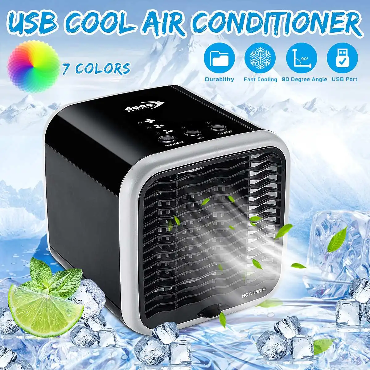 Portable Mini Air Conditioner Cool Cooling Fan For Bedroom Artic Cooler Fan LED 3 Air Speed Adjustment 16x16x16.5cm USB Charge
Portable Mini Air Conditioner Cool Cooling Fan For Bedroom Artic Cooler Fan LED 3 Air Speed Adjustment 16x16x16.5cm USB Charge