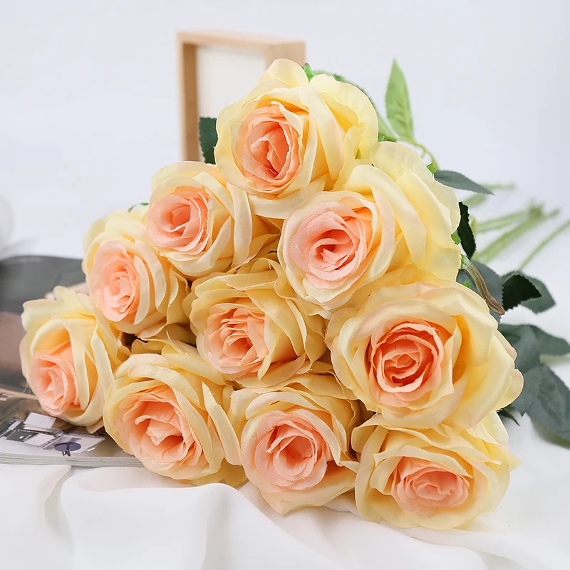 10Set Artificial Silk Rose Flowers Bouquet Rose head with branch Bridal Bridesmaid Flowers Wedding New year party decoration
10Set Artificial Silk Rose Flowers Bouquet Rose head with branch Bridal Bridesmaid Flowers Wedding New year party decoration