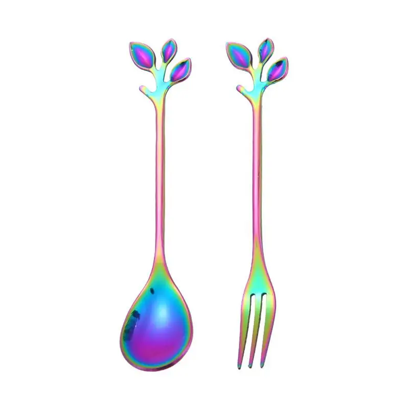 Stainless Steel Titanium Spoon Fork Fresh Branch Coffee Spoon Leaf Fruit Tableware Stirring Spoon Tableware Plated Cutlery Set
Stainless Steel Titanium Spoon Fork Fresh Branch Coffee Spoon Leaf Fruit Tableware Stirring Spoon Tableware Plated Cutlery Set