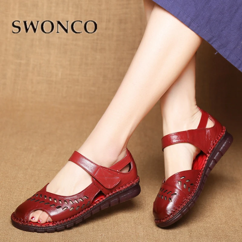 SWONCO Shoes Women's Sandals Genuine Cow Leather Girls Floral Hollow Out Sandal 2019 Ladies Bendable Breathable Sandals For Wome
SWONCO Shoes Women's Sandals Genuine Cow Leather Girls Floral Hollow Out Sandal 2019 Ladies Bendable Breathable Sandals For Wome