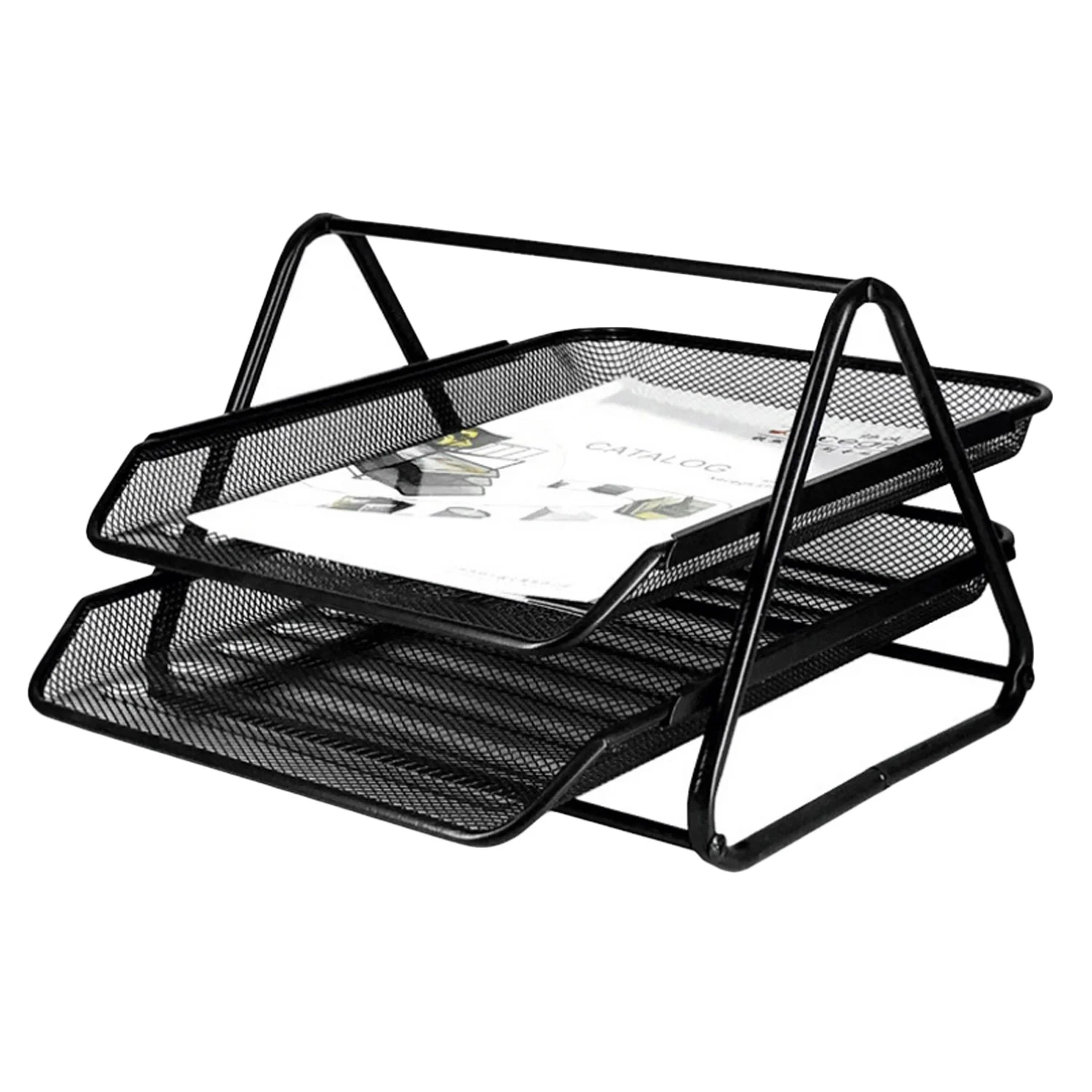 2-Tier Stackable Metal Mesh File Holder Stand Organizer Tray for Magazine Letter Paper Document Home Office Desk Black
2-Tier Stackable Metal Mesh File Holder Stand Organizer Tray for Magazine Letter Paper Document Home Office Desk Black
