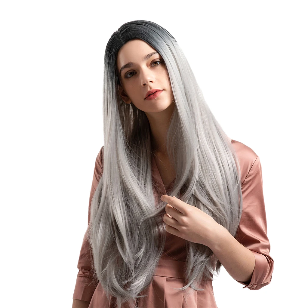 28 inch Natural Synthetic Long Straight Wigs for Women Costume Wig Gray Styling Accessory
28 inch Natural Synthetic Long Straight Wigs for Women Costume Wig Gray Styling Accessory