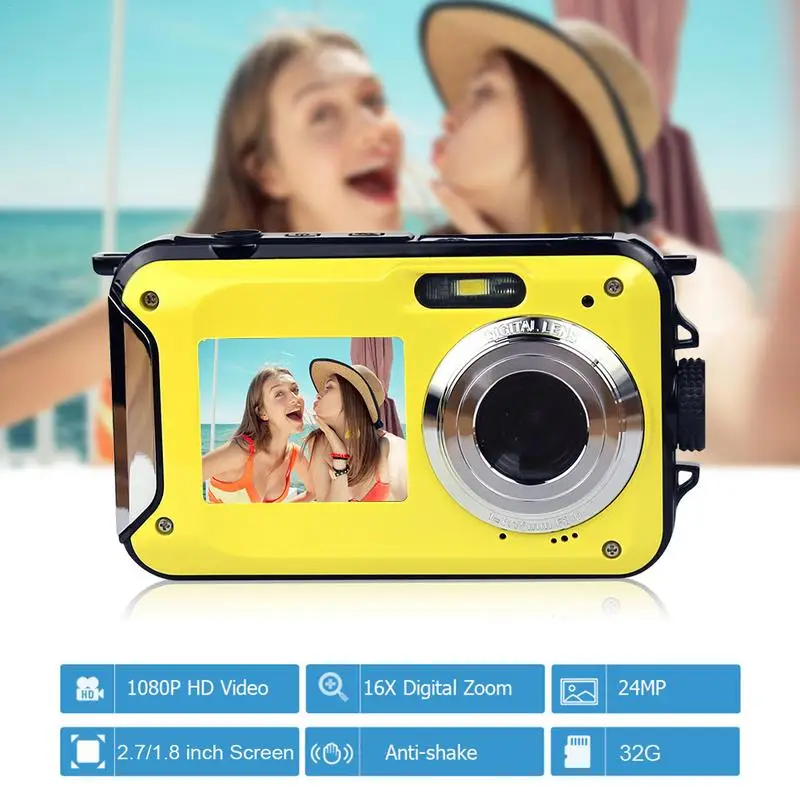 24 Million Pixels 1080P Waterproof Digital Camera 5M 16X Zoom Shockproof HD Cam 2.7inch LCD Camera Support 8-32 GB Memory Card
24 Million Pixels 1080P Waterproof Digital Camera 5M 16X Zoom Shockproof HD Cam 2.7inch LCD Camera Support 8-32 GB Memory Card