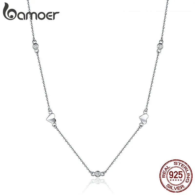 BAMOER Silver Necklace Chain Floding Heart Link 925 Sterling Silver Choker Necklaces for Women Short Colliers 45mm BSN047
BAMOER Silver Necklace Chain Floding Heart Link 925 Sterling Silver Choker Necklaces for Women Short Colliers 45mm BSN047