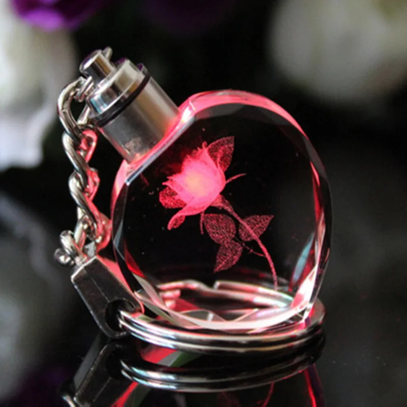 Rose Flower Crystal Keychain With Led Light Keychains Glowing Luminous Crystal Rose Heart For Valentine'S Day Present
Rose Flower Crystal Keychain With Led Light Keychains Glowing Luminous Crystal Rose Heart For Valentine'S Day Present