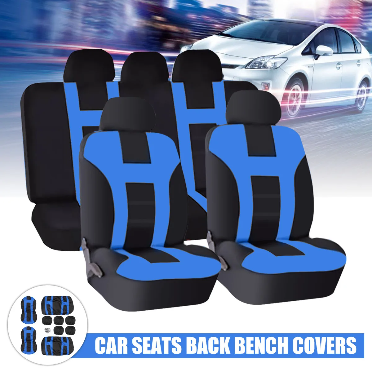 Four Seasons Universal Blue Black Car Seat Covers Front Rear Protectors 9 Piece Set Washable Automobiles Seat Cover
Four Seasons Universal Blue Black Car Seat Covers Front Rear Protectors 9 Piece Set Washable Automobiles Seat Cover