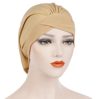 New Elasticity Nightcap Hijab Muslim Women Solid Color Cross Fold Indian Hat Chemotherapy Scarf Female Islamic Turban Headscarf
New Elasticity Nightcap Hijab Muslim Women Solid Color Cross Fold Indian Hat Chemotherapy Scarf Female Islamic Turban Headscarf